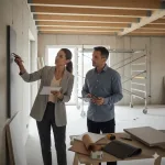 Эксперт оценивает состояние стен перед ремонтом жилья